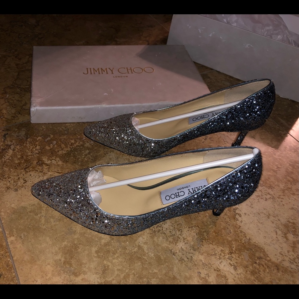 Jimmy Choo Sparkly Heals Size 8